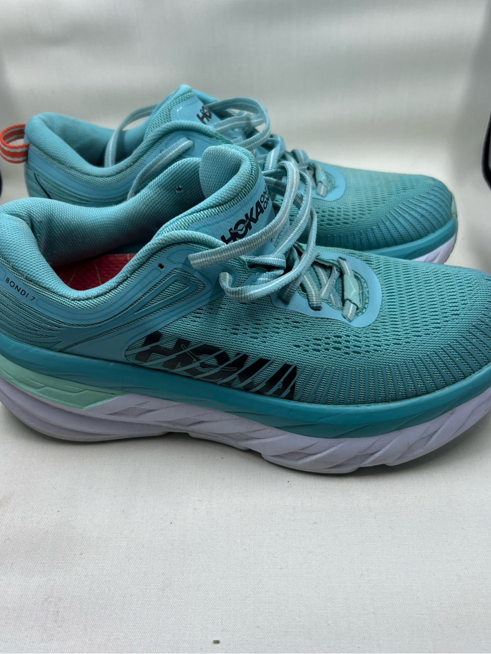 Hoka Women’s Aqua Blue Bondi 7 Athletic Shoes